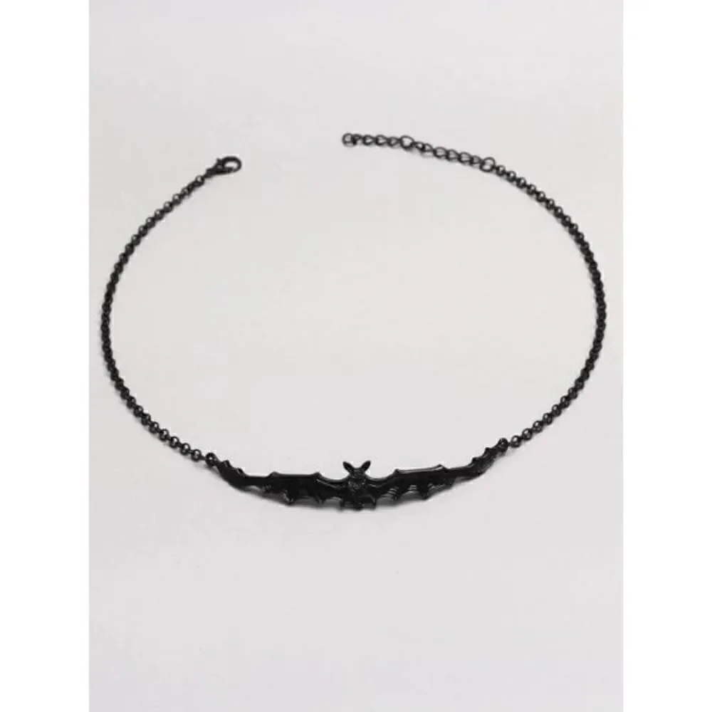 BLACK FLYING BAT VAMPIRE UNISEX PENDANT NECKLACE CHOKER